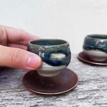 墨藍 茶杯 酒杯 兩入 | 陶器皿