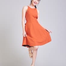 Summer Dress Brown Dress Crisscross Dress Short Party Dress Swing Skirt 