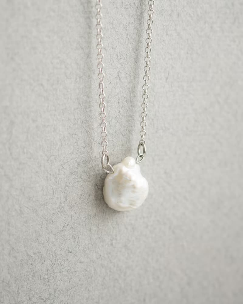 Baroque Pearl Drop Necklace, 925 sterling silver, Gift to Mom, June Birthstone