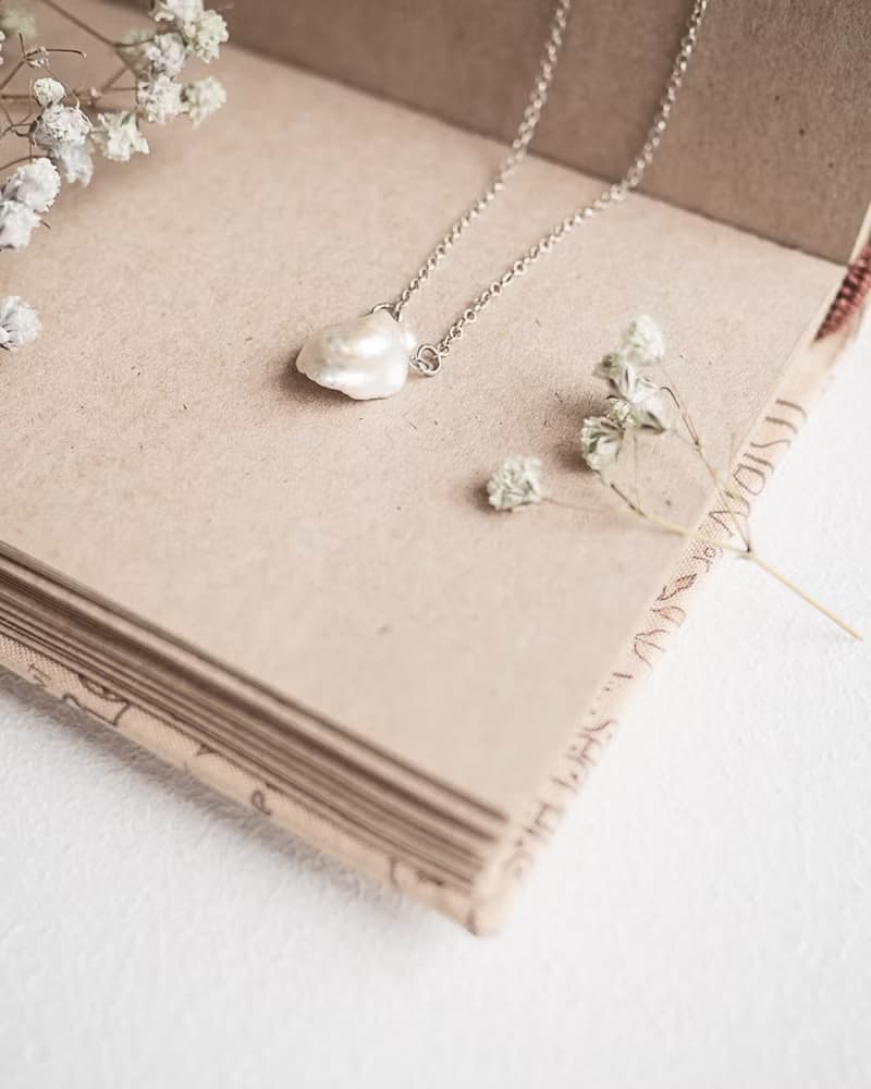 Baroque Pearl Drop Necklace, 925 sterling silver, Gift to Mom, June Birthstone