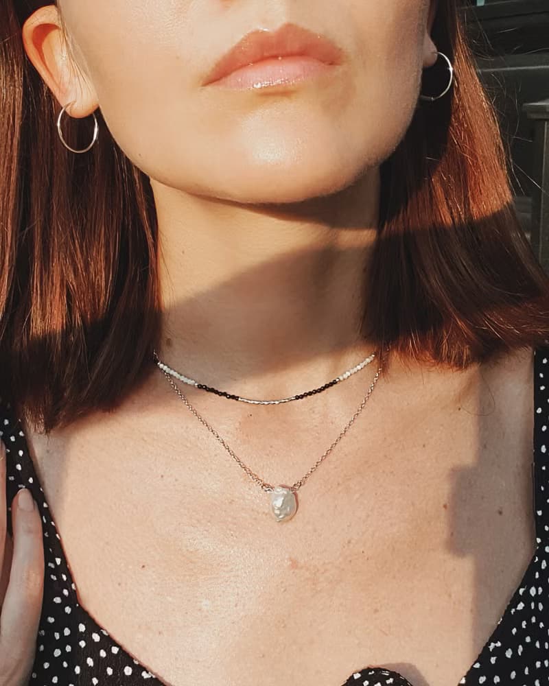 Baroque Pearl Drop Necklace, 925 sterling silver, Gift to Mom, June Birthstone