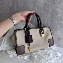 中古包 LOEWE 羅意威 Amazona 28 鎖頭拼皮手提包