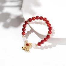 【古韻】如意鎖-紅瑪瑙白瑪瑙手鍊