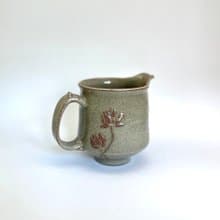 手作泥繪荷影茶葉末釉茶海