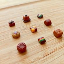 迷你巧克力軟陶耳針