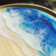 【現貨】深淵藍海海浪圓木盤