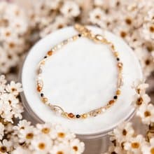 愛情 x 橙石榴石 珍珠 拉長石 水晶【蒲公英記憶】纏繞手鍊