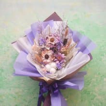 如魚得水.溫柔紫色系.乾燥花.永生花.情人節.生日.畢業花束