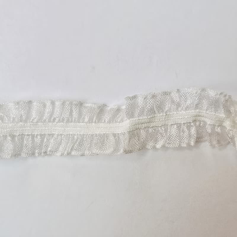 裸肌感 彈力半透花邊蕾絲choker 白 復古風