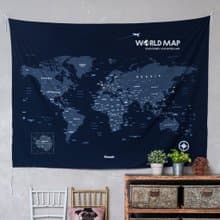 【快速出貨。無訂製內容】世界地圖掛布 (共4色) 畢業禮物 送禮