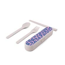 環保餐具套裝 藍花海 Blue Floral Pattern