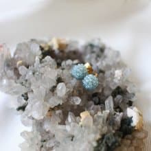 串珠耳飾_金平糖/水藍色/beading earrings