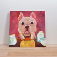 【居家佈置】鬥牛犬做餅乾-兒童房裝飾畫/無框畫/禮物提案