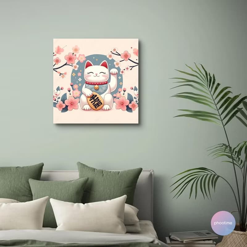 AI Art 招財貓 藝術微噴無框畫