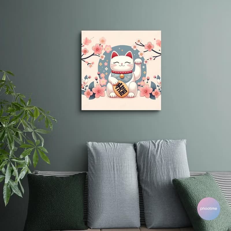 AI Art 招財貓 藝術微噴無框畫