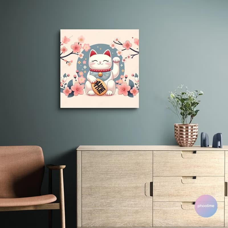 AI Art 招財貓 藝術微噴無框畫