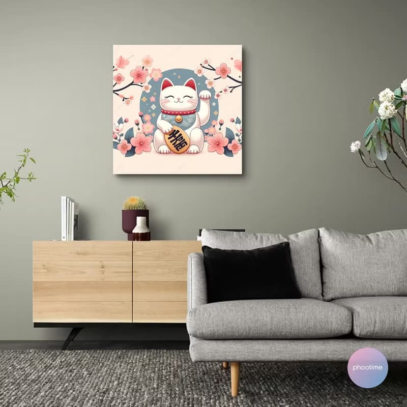 AI Art 招財貓 藝術微噴無框畫