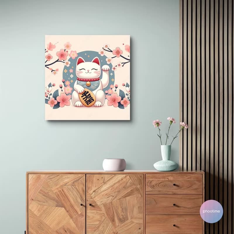 AI Art 招財貓 藝術微噴無框畫