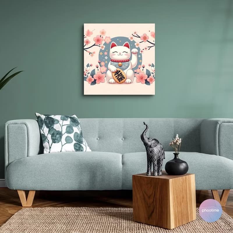 AI Art 招財貓 藝術微噴無框畫