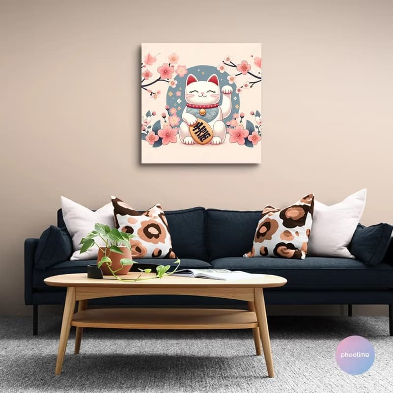 AI Art 招財貓 藝術微噴無框畫