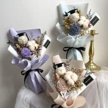 畢業花束III 三色/乾燥花束/畢業花束/滿天星乾燥花/木棉花乾燥花