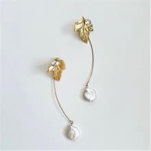 リーフとコインパール 2wayピアス