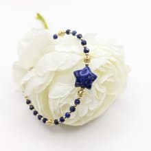 天然水晶 青金石 鍍14K金 許願星星造型手鍊