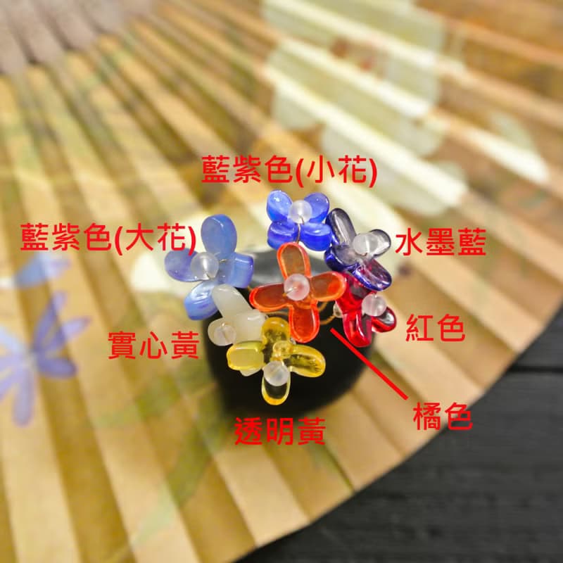 桂花香軟簪/髮夾/小髮釵/髮釵/木簪-橘紅色款(共七色)