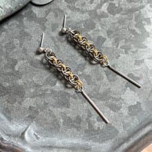 緞帶套圈圈耳環 金屬圈耳環 耳針/耳夾