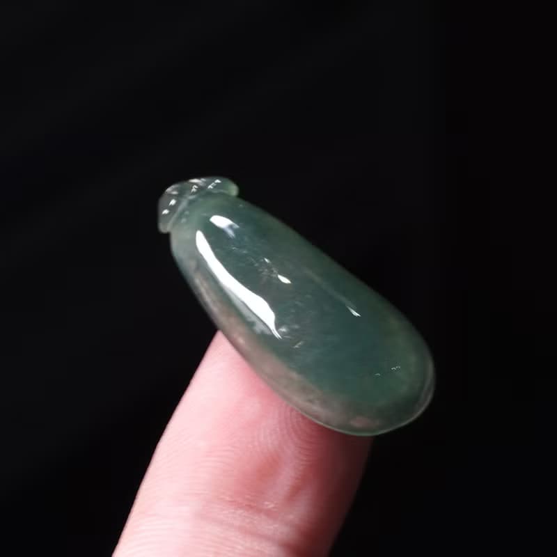 【福掛】冰種飄綠翡翠福瓜項鍊 | 天然緬甸玉A貨翡翠 | 送禮