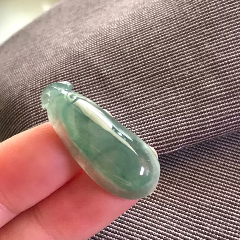 【福掛】冰種飄綠翡翠福瓜項鍊 | 天然緬甸玉A貨翡翠 | 送禮