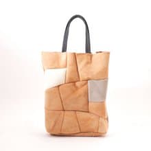 つぎbagM#pink,gray,white/本革/山羊革/リバーシブル/手提げ/ハンドバッグ/HB048