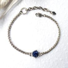 VIIART。原石-深藍。Vintage復古金古著黃銅手鍊