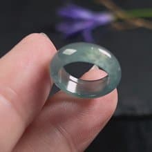 放光冰種藍水翡翠尾戒 | 天然翡翠A貨 | 送禮