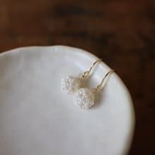 串珠耳飾_雪球/珍珠白/beading earing