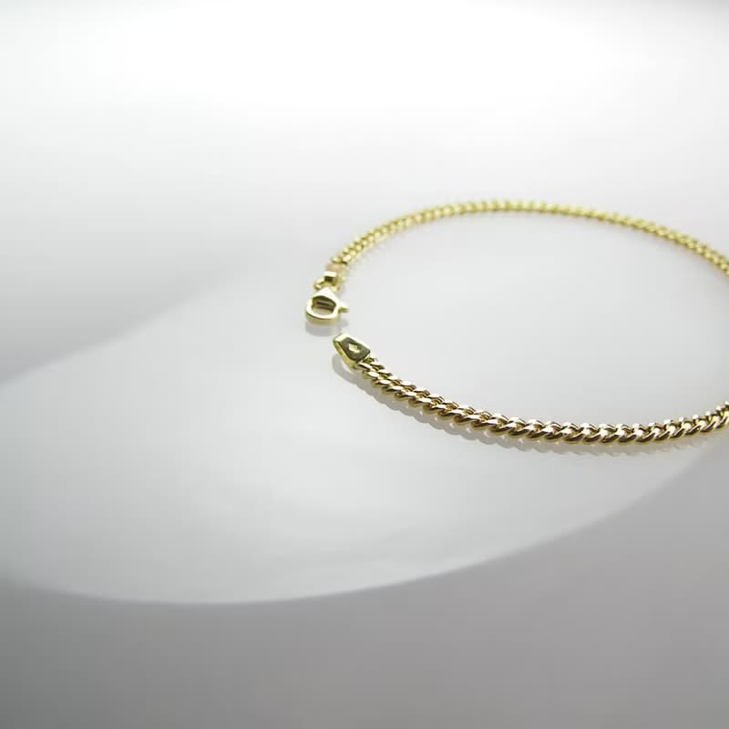 18K金 時尚 古巴鍊 手鍊 古巴項鍊 18K黃K金/1cm
