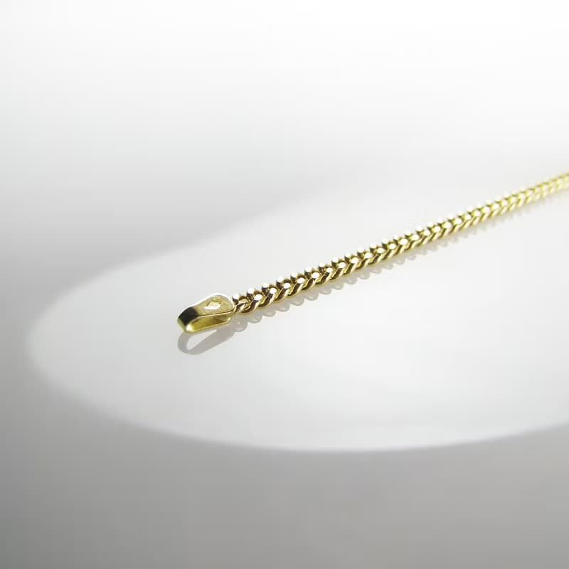 18K金 時尚 古巴鍊 手鍊 古巴項鍊 18K黃K金/1cm