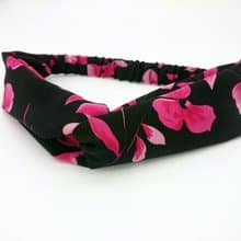黑底櫻花交叉款髮帶hairband *SK*