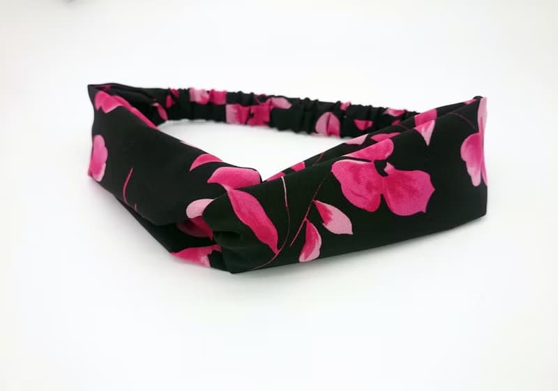 黑底櫻花交叉款髮帶hairband *SK*