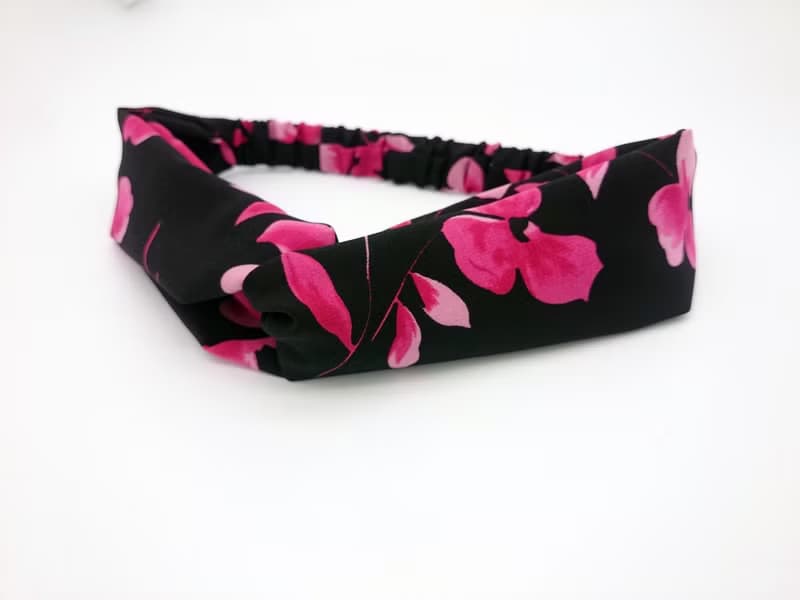 黑底櫻花交叉款髮帶hairband *SK*
