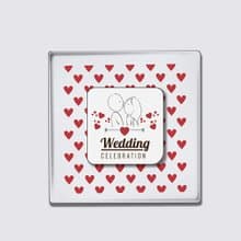 壓克力 LED 婚禮邀請卡 方形紅白Wedding 含紙信封 結婚禮物