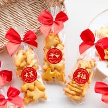 過年小禮物 新春2字喜氣版 輕巧包飛機餅乾 6款貼紙可挑