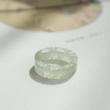 天然冰底晴水料和田玉戒指心連心愛心戒指指環玉質細膩送女友禮物
