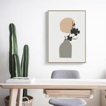 幾何 • 花器I - 簡約灰色花瓶幾何掛畫/優雅裝飾/臥室擺設/送禮