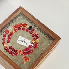 Amelia Jewelry丨逆風如解意丨血砂紅兔毛草莓晶膠花髮晶原創手鍊