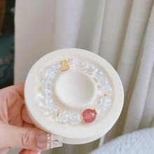 10mm天然阿賽斯特來白水晶 星光草莓晶設計單圈手串手鍊s