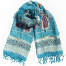 喀什米爾Cashmere Pashmina 克什米爾 刺繡羊毛披肩 針織圍巾 刺繡圍巾 羊絨披巾-花朵 露營必備 野餐