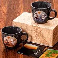 日本製進口九谷燒情侶月兔對杯復古陶瓷咖啡杯茶杯馬克杯結婚禮物