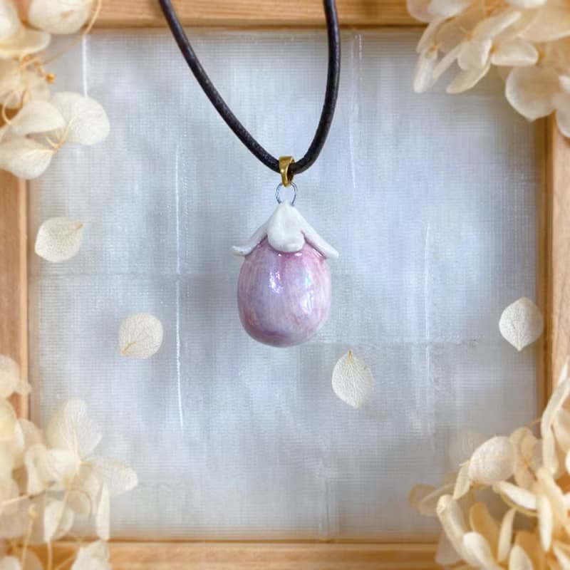 【擴香項鍊】香水精油項鍊-幻紫珠花|手作陶藝|香氛