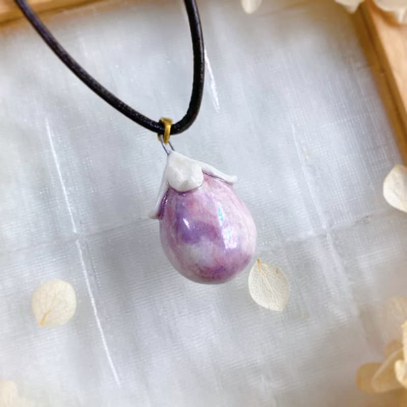 【擴香項鍊】香水精油項鍊-幻紫珠花|手作陶藝|香氛